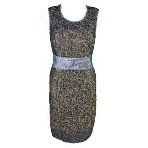 Ports 1961 Sheath Dress Black Gold Silver